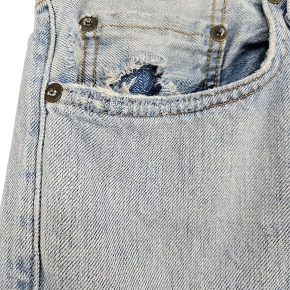 Rag & Bone Fit 2 Slim Straight Jeans Button Fly Light Wash Distressed Denim 31 - Picture 2 of 12